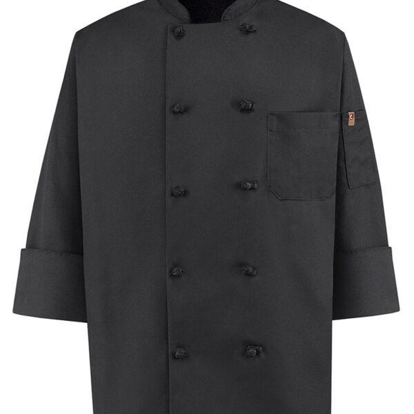 Black Knot Button Chef Coat Thumbnail
